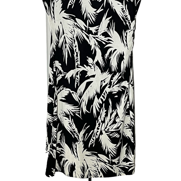 Diane Von Furstenberg Silk Knit Sheath Dress 6 Black White Palms - Runs SMALL - Picture 5 of 14